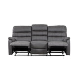 Taylor 3 Seater Recliner-Leather Air-Antique Grey Rub Off