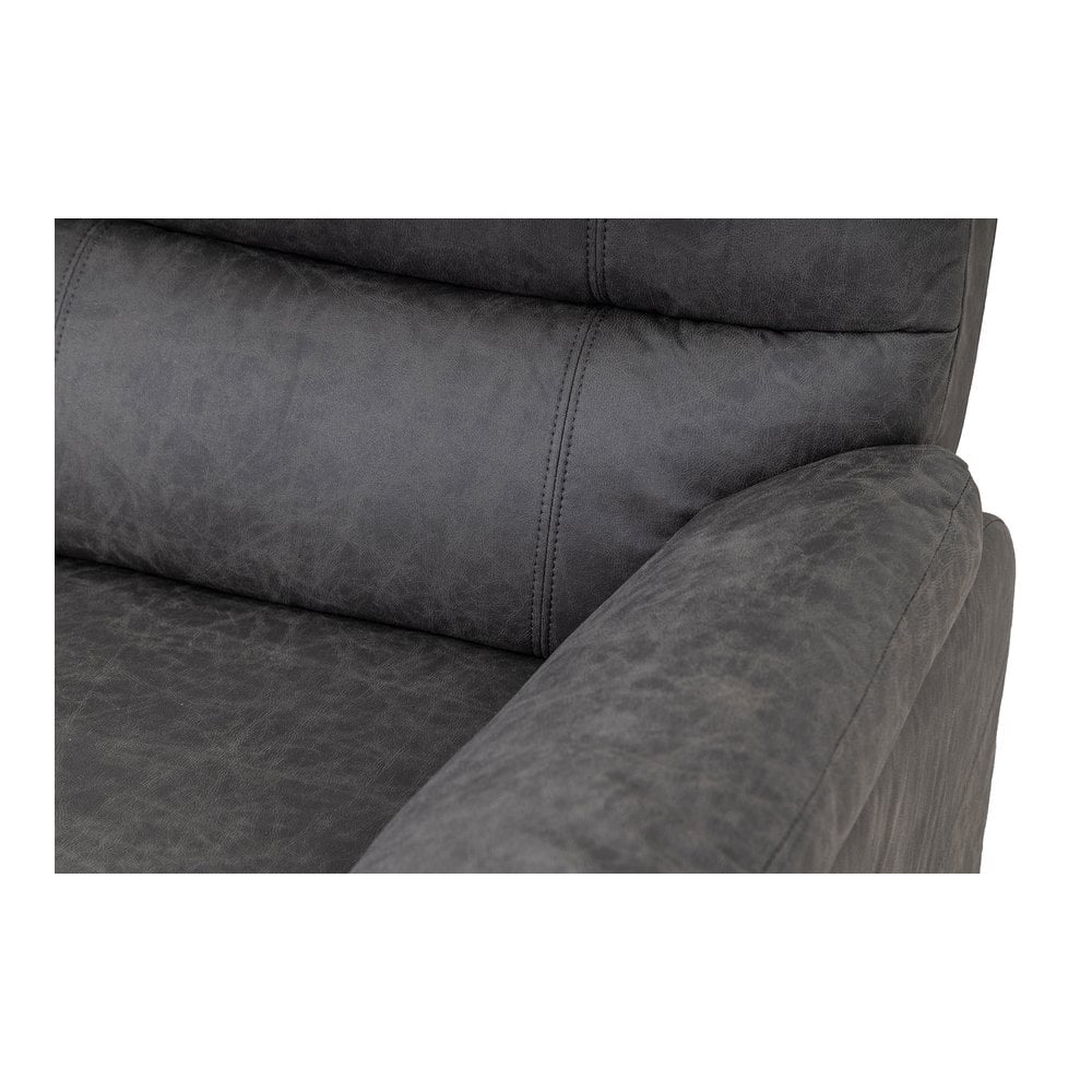 Taylor 3 Seater Recliner-Leather Air-Antique Grey Rub Off