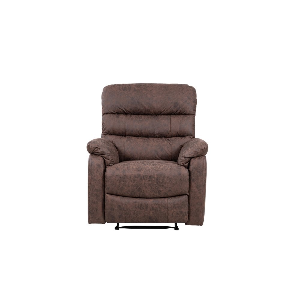 Taylor Recliner Chair-Leather Air-Antique Brown Rub Off