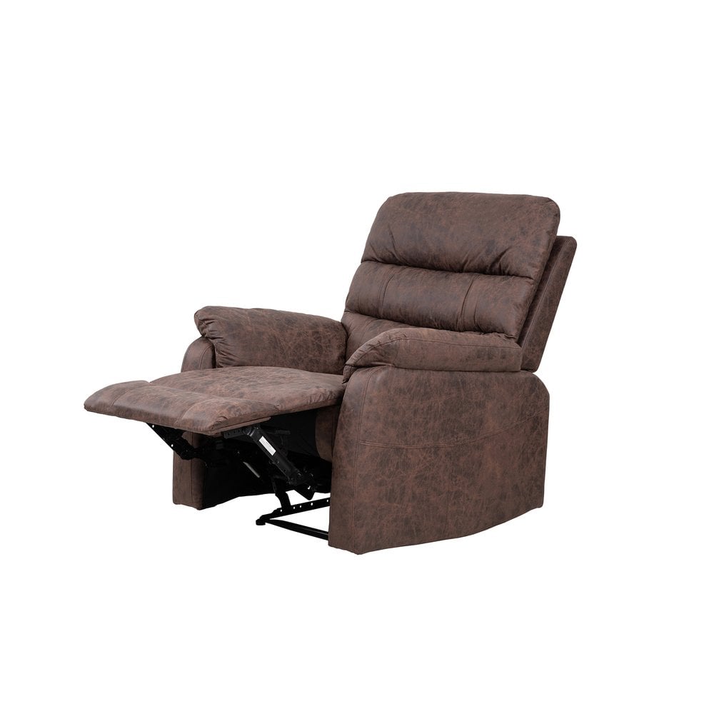 Taylor Recliner Chair-Leather Air-Antique Brown Rub Off
