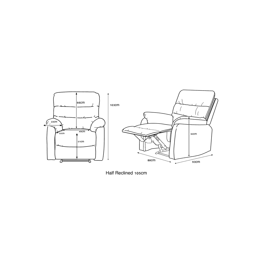 Taylor Recliner Chair-Leather Air-Antique Brown Rub Off