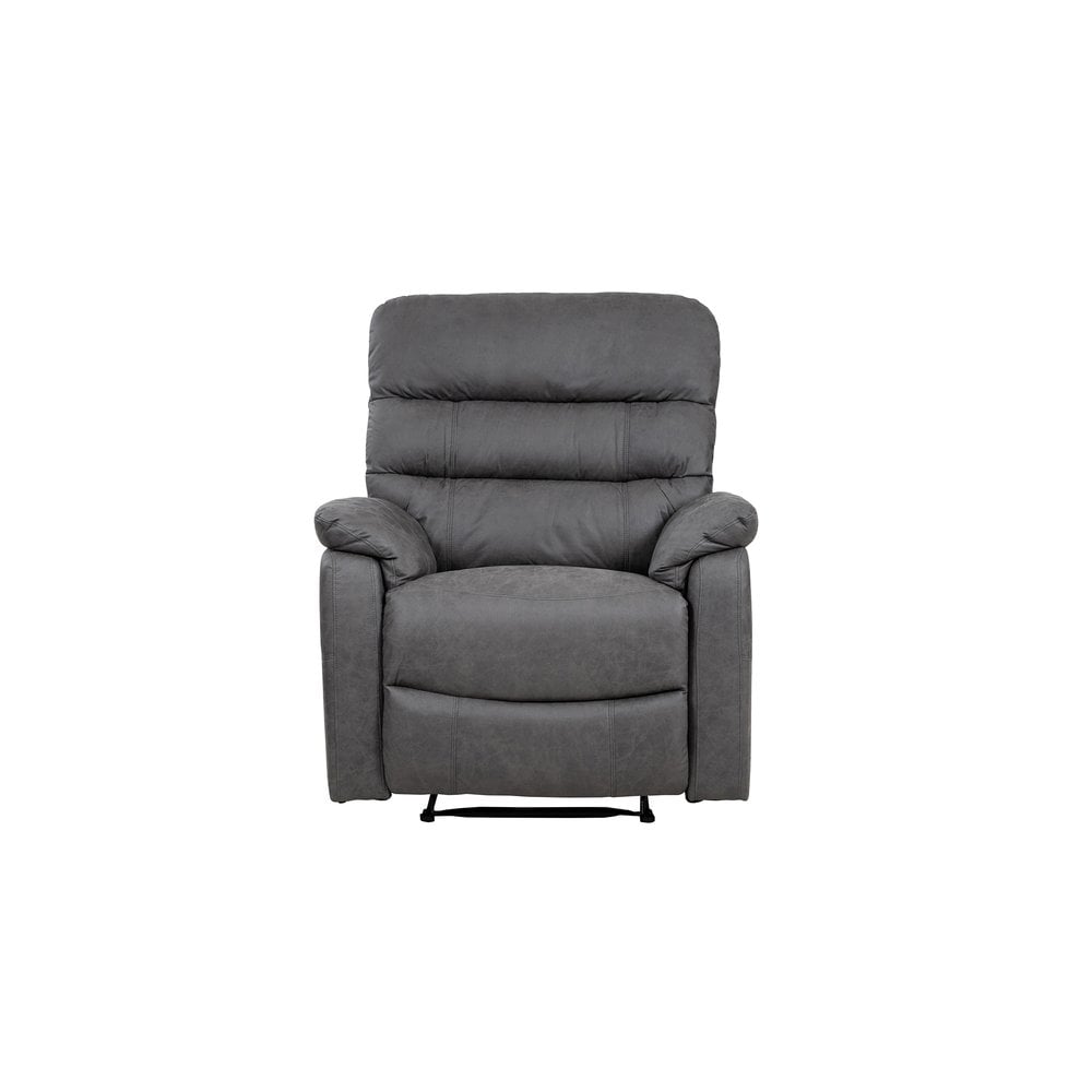 Taylor Recliner Chair-Leather Air-Antique Grey Rub Off