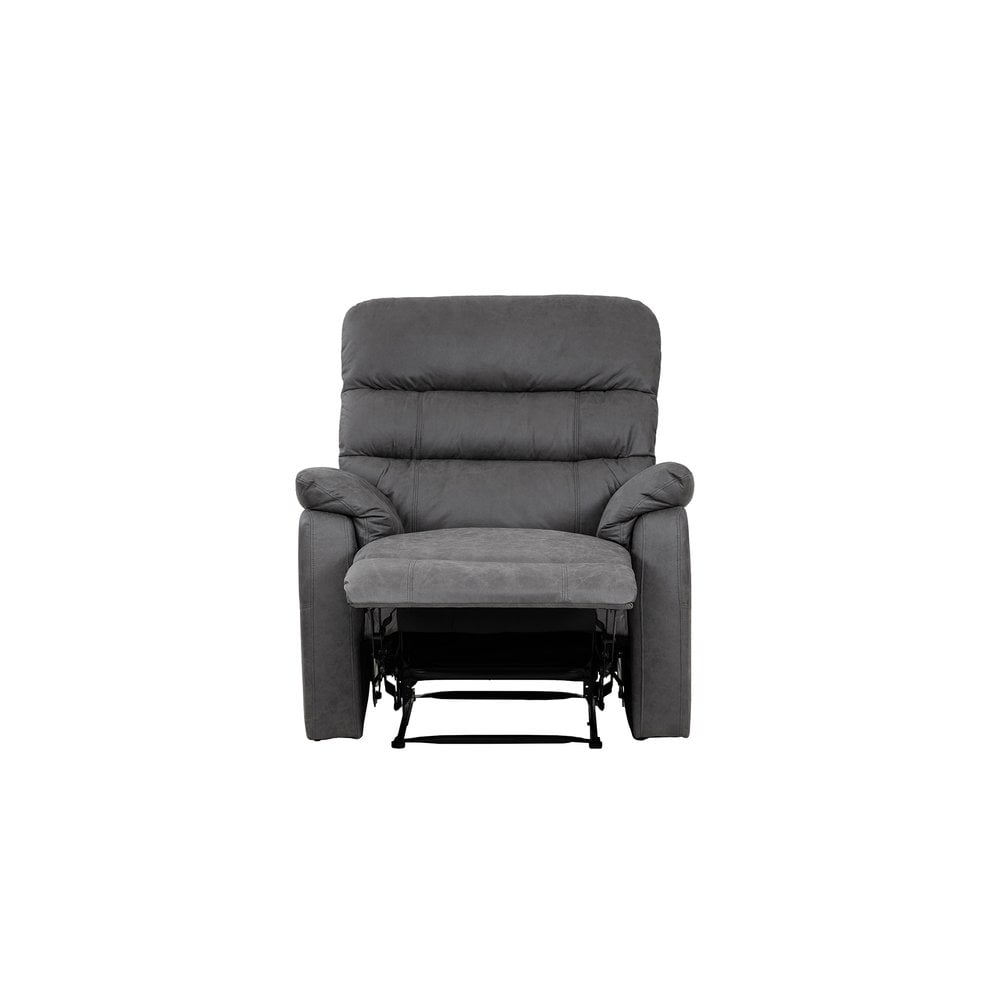 Taylor Recliner Chair-Leather Air-Antique Grey Rub Off