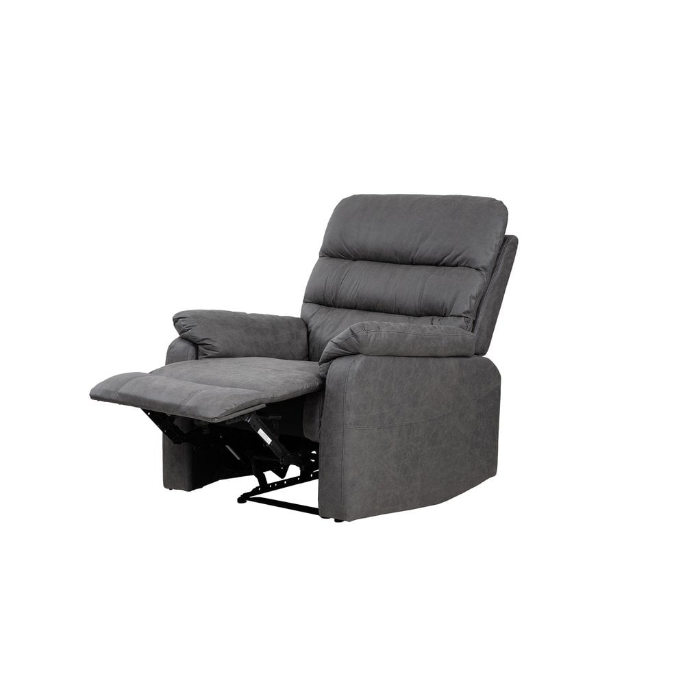 Taylor Recliner Chair-Leather Air-Antique Grey Rub Off