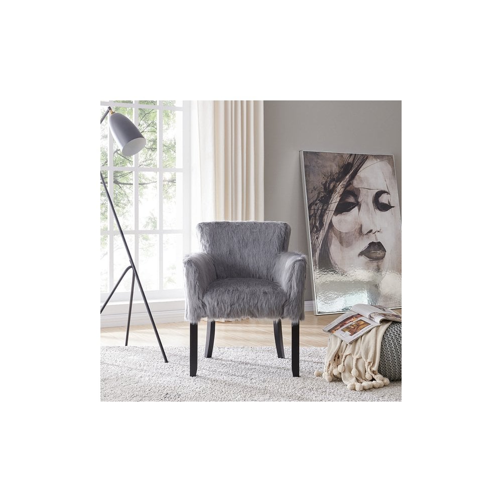 Heavy Shag Faux Sheepskin Tub Chair