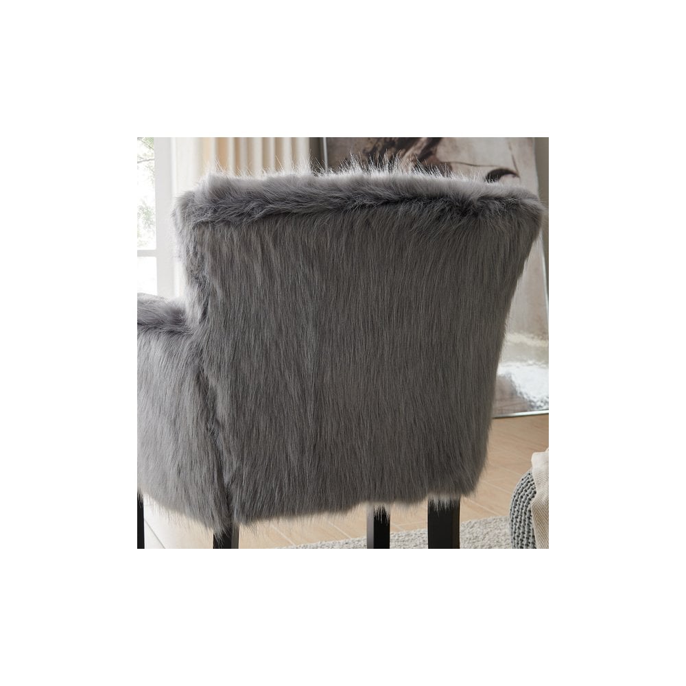 Heavy Shag Faux Sheepskin Tub Chair