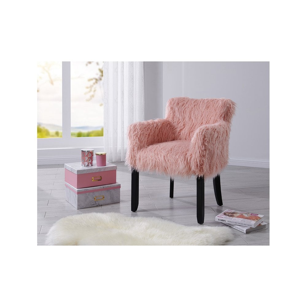 Heavy Shag Faux Sheepskin Tub Chair