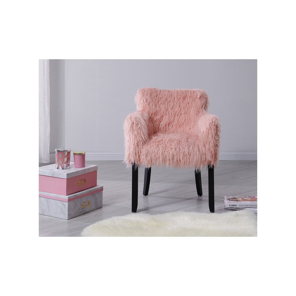 Heavy Shag Faux Sheepskin Tub Chair