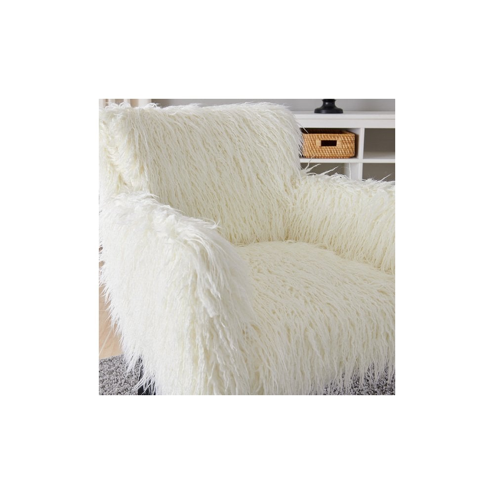 Heavy Shag Faux Sheepskin Tub Chair