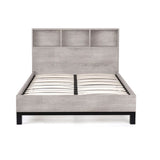 Bali Bookcase Headboard Bed - Grey Oak