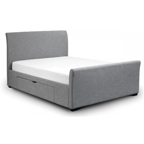 Capri Fabric Bed With Drawers Light Grey