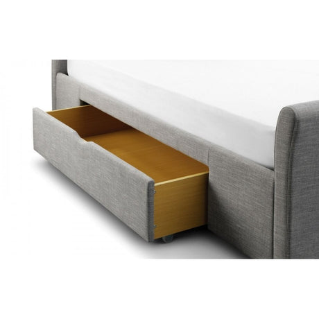 Capri Fabric Bed With Drawers Light Grey