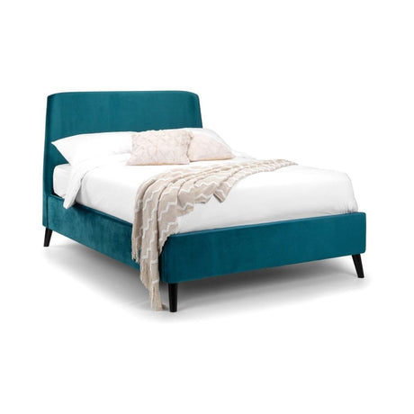 Frida Curved Velvet Bed - Teal