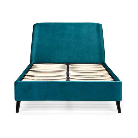 Frida Curved Velvet Bed - Teal