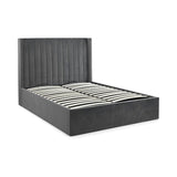 Langham Scalloped Headboard Storage Bed - Grey