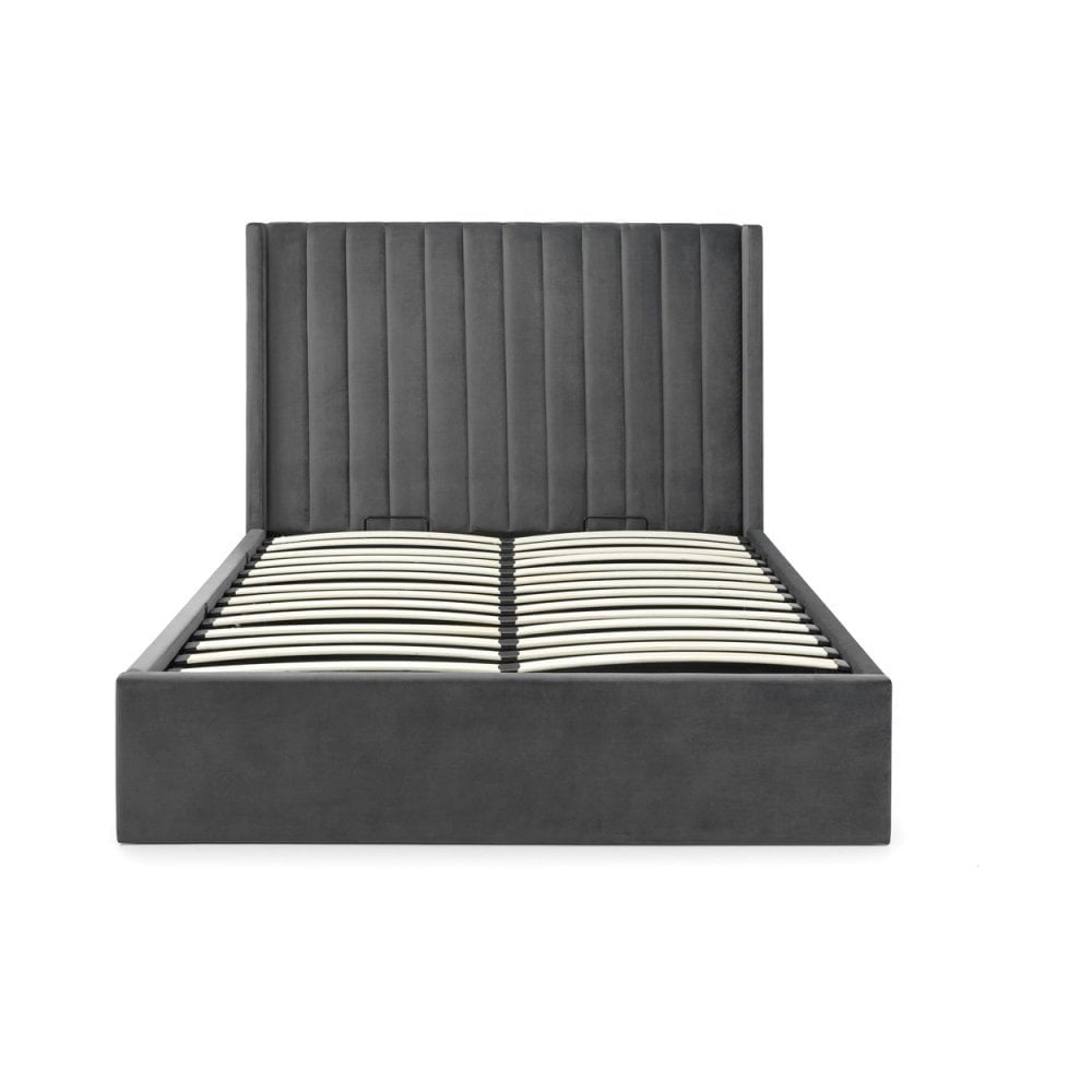Langham Scalloped Headboard Storage Bed - Grey