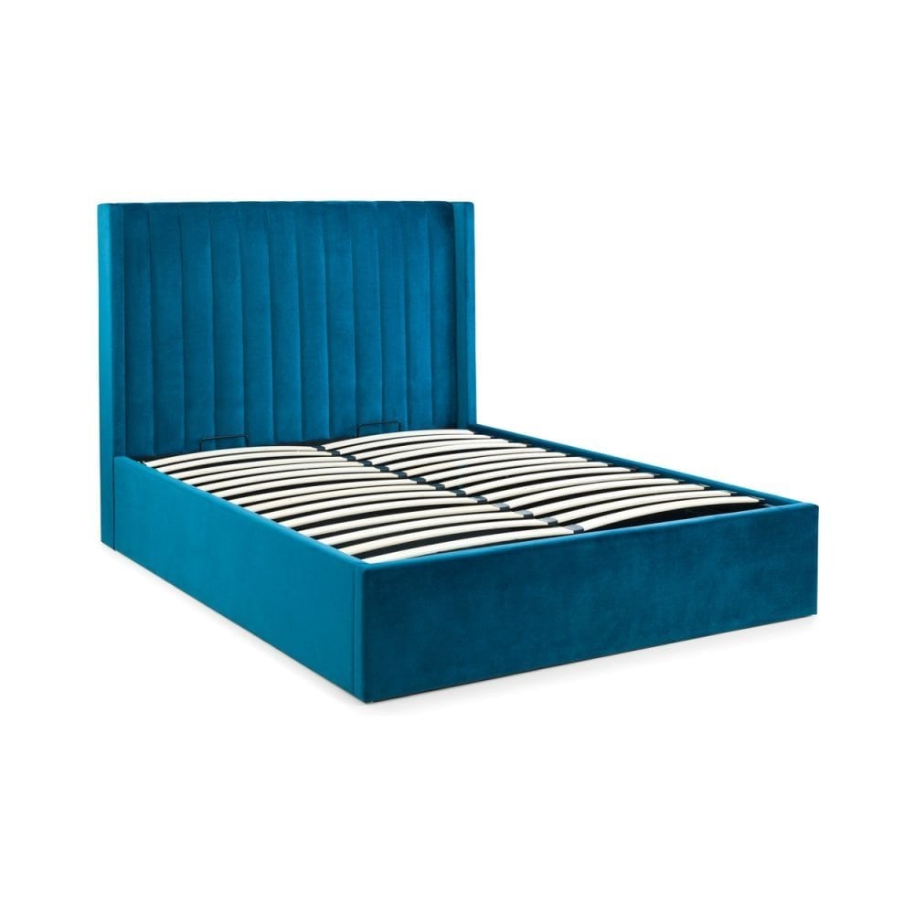 Langham Scalloped Headboard Storage Bed - Teal