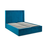 Langham Scalloped Headboard Storage Bed - Teal