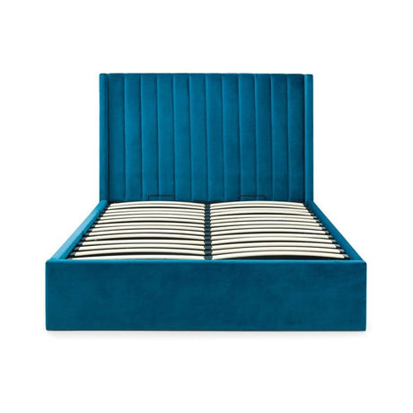 Langham Scalloped Headboard Storage Bed - Teal
