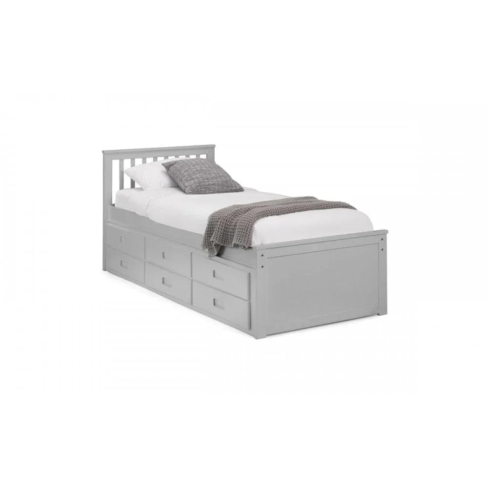Maisie Bed With Underbed And Drawers - Light Grey