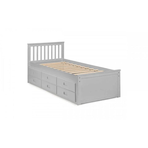 Maisie Bed With Underbed And Drawers - Light Grey