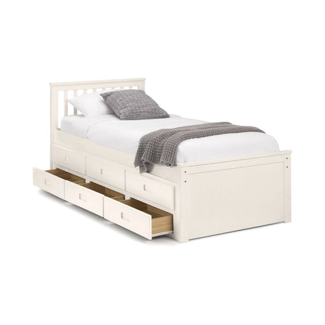 Maisie Bed With Underbed And Drawers - Surf White
