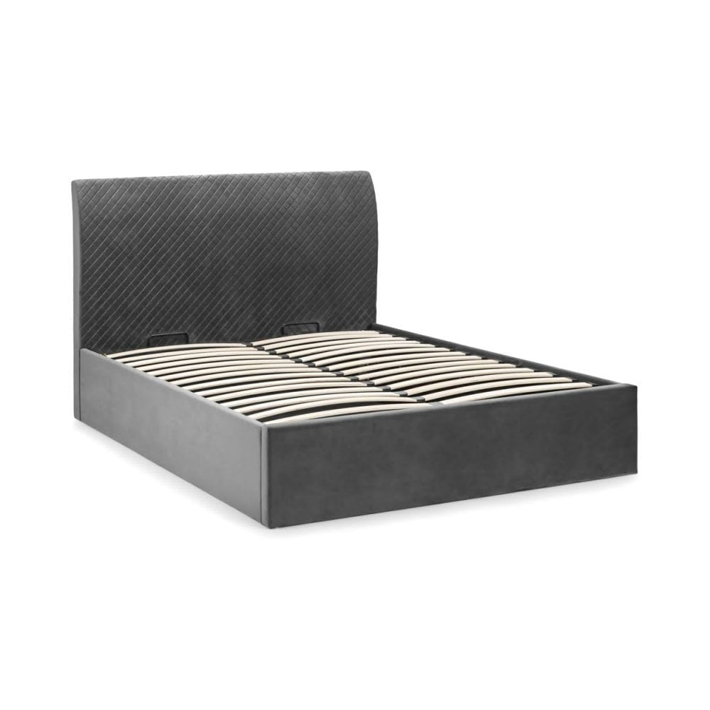 Sanderson Diamond Quilted Velvet Ottoman Bed