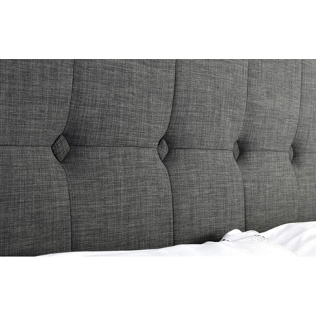 Sorrento High Headboard Bed - Slate Linen