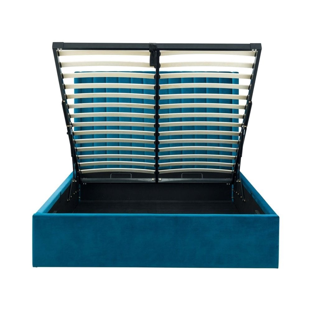 Langham Scalloped Headboard Storage Bed - Teal