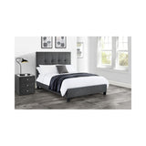 Sorrento High Headboard Bed - Slate Linen