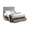 Wilton Deep Button 4 Drawer Bed - Grey Linen