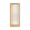 Oak Lincoln Glazed 3L Clear Glass Door
