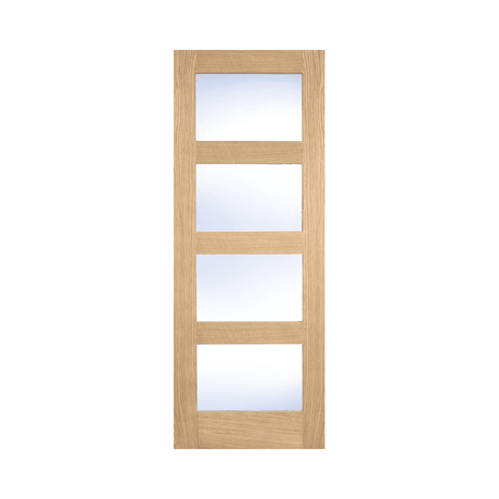 Oak Shaker Glazed 4L Clear Door