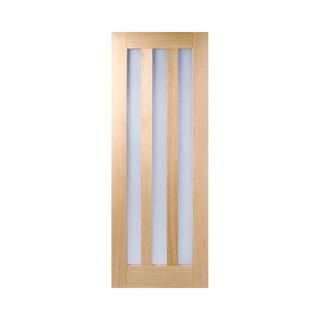 Oak Utah Glazed 3L Clear Pre-finished Door