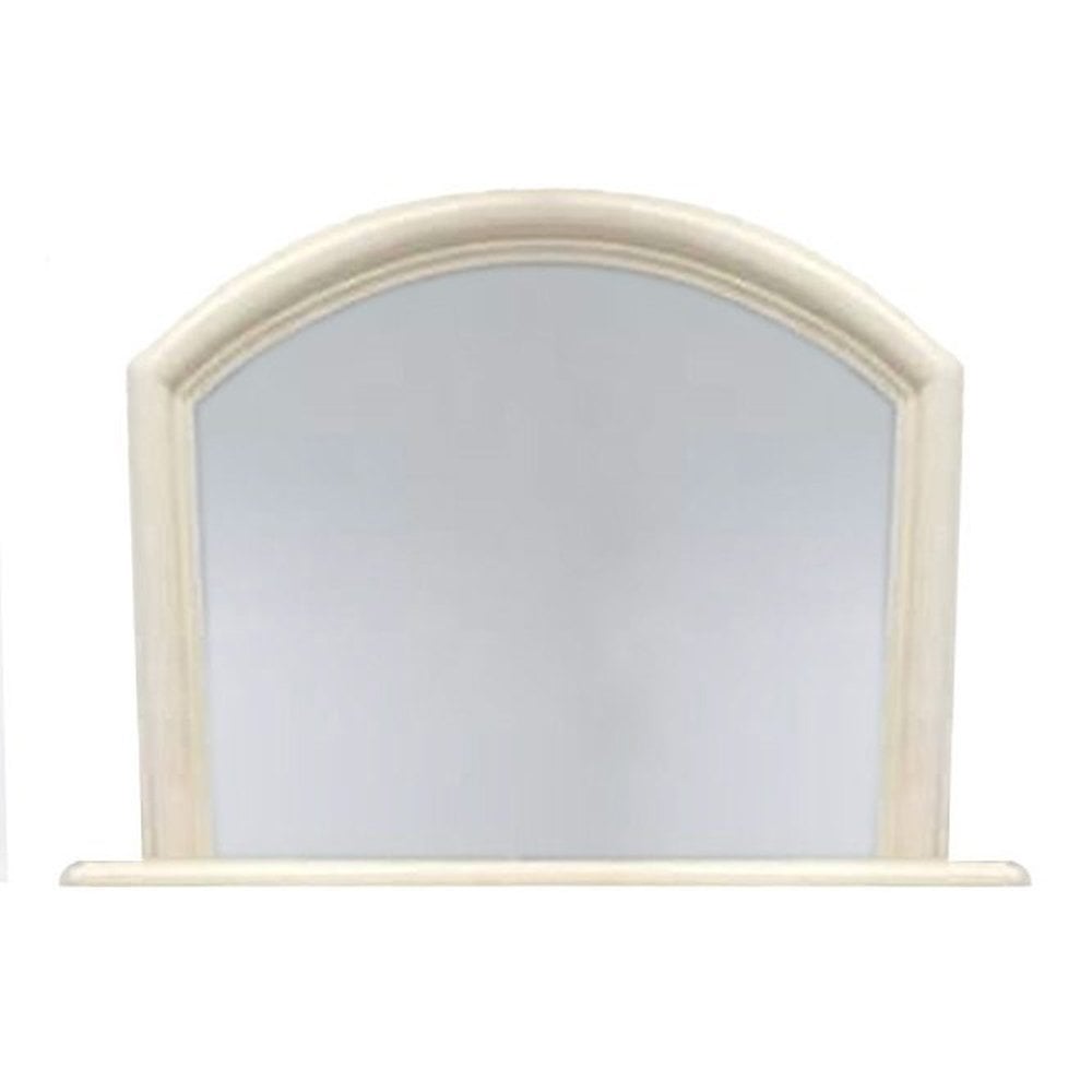 Mirror Arched Overmantle Ivory Pearl