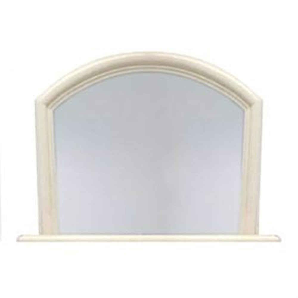 Mirror Arched Overmantle Alpine White