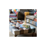 Dickinson Large 2 Str Sofa in Patchwork & Tan Leather with Mid oak Legs (New 2024)