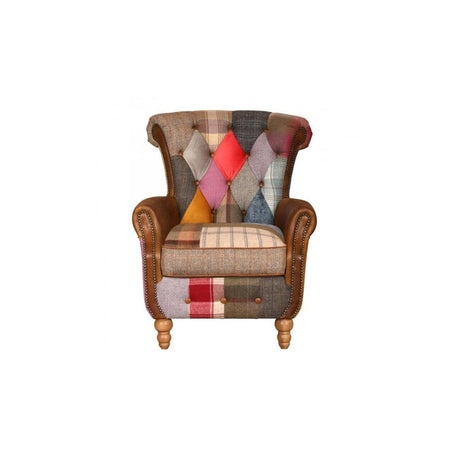 Dickinson Armchair in Patchwork & Cerato Brown Leather (NEW 2024)