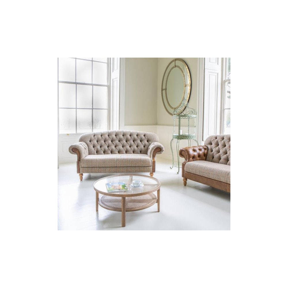 Haworth 2 seater Sofa in Hunting Lodge Tweed with Medium Oak Legs New 2024