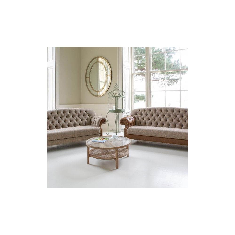 Haworth 2 seater Sofa in Hunting Lodge Tweed with Medium Oak Legs New 2024