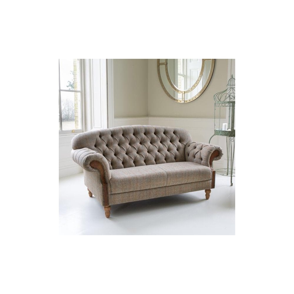 Haworth 2 seater Sofa in Hunting Lodge Tweed with Medium Oak Legs New 2024