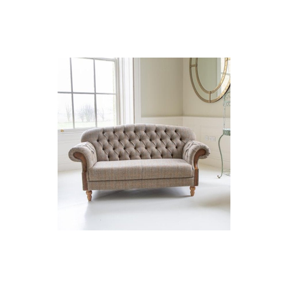 Haworth 2 seater Sofa in Hunting Lodge Tweed with Medium Oak Legs New 2024