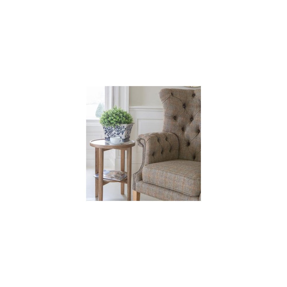 Kensington Deluxe Chair with Buttoned Arms (3HTW Hunting Lodge & Tan Leather)