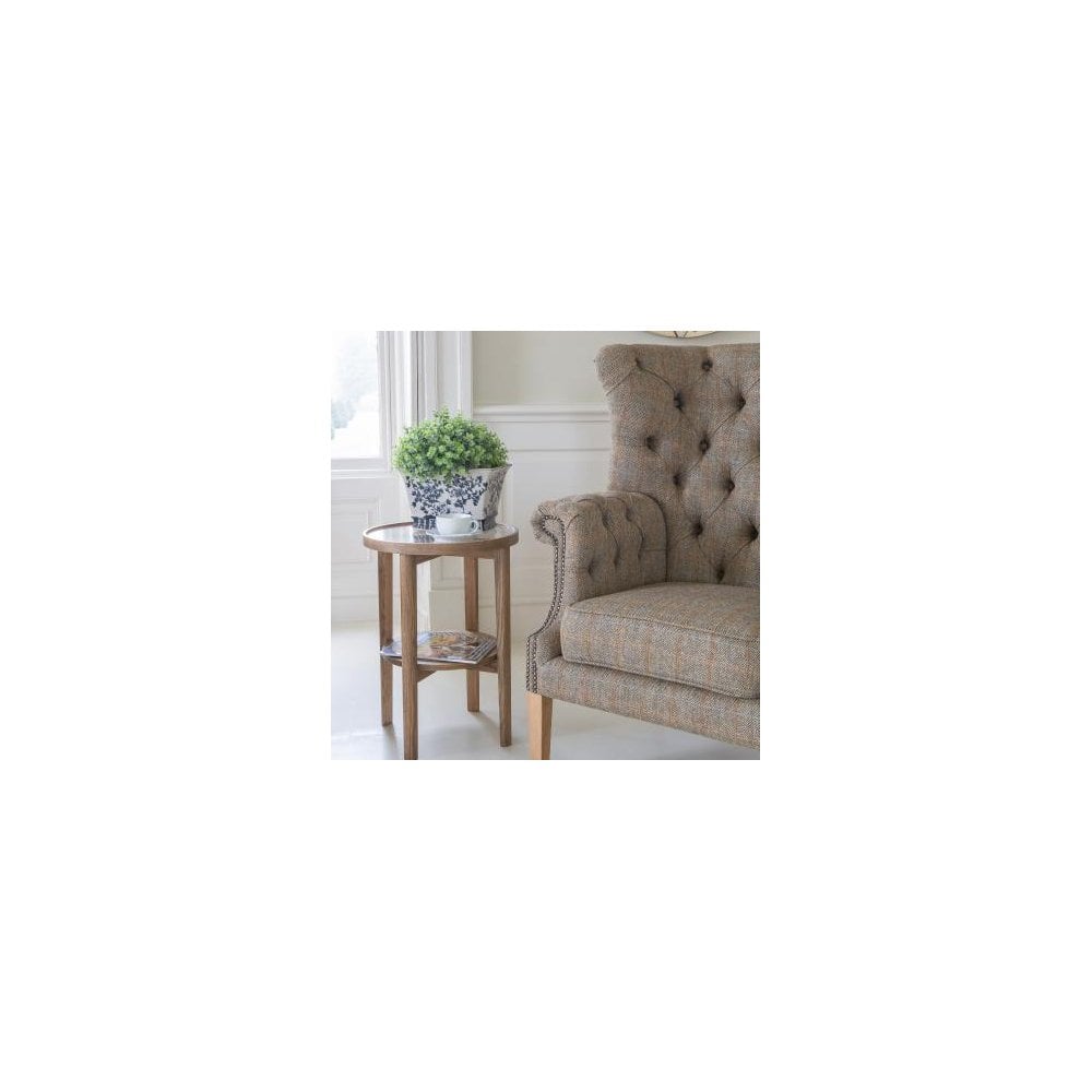 Kensington Deluxe Chair with Buttoned Arms (3HTW Hunting Lodge & Tan Leather)