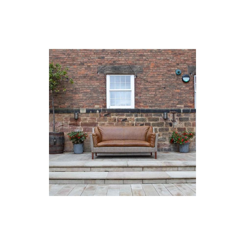Malone Large 2 Seater HTW & Brown Tan Leather ()