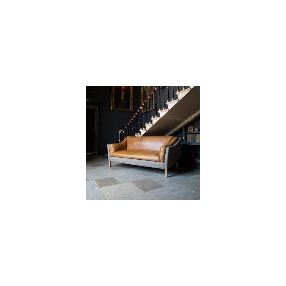 Malone Large 2 Seater HTW & Brown Tan Leather ()