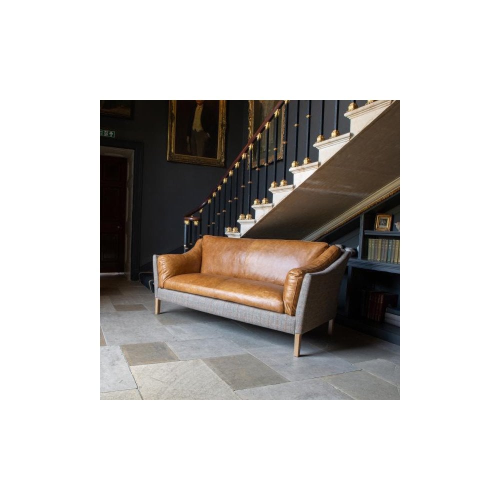 Malone Large 2 Seater HTW & Brown Tan Leather ()