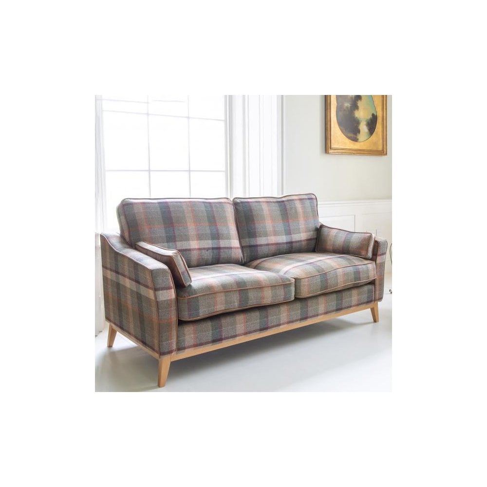 Whitwell 2 seater Sofa in Malham Green Wool & Tan Leather