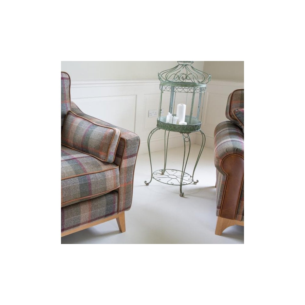 Whitwell 2 seater Sofa in Malham Green Wool & Tan Leather