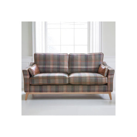 Whitwell 3 seater Sofa in Malham Green Wool & Tan Leather